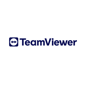 TeamViewer logo with a blue icon featuring two opposing arrows inside a circle, followed by the word TeamViewer in bold blue letters on a light gray background—ideal for use in any Բիզնես կենտրոն setting.