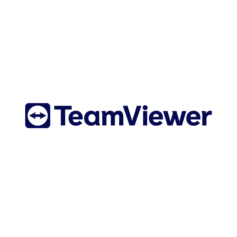 TeamViewer logo with a blue icon featuring two opposing arrows inside a circle, followed by the word TeamViewer in bold blue letters on a light gray background—ideal for use in any Բիզնես կենտրոն setting.